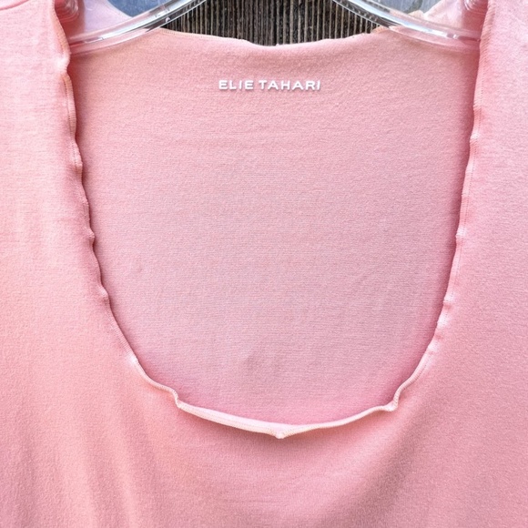 Elie Tahari Pink Ruffle Edged Stretch Tee 🎉Host Pick🎉 - Picture 2 of 11